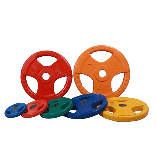 Colorful Tri-Grip Rubber Coated Olympic Plate